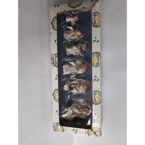 Blue Sky Clayworks Angel Ornament Heather Goldmine Christmas BOX of 6 Vtg - Picture 6 of 7